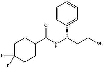 4,4-DIFLUORO-N-((1S)-3-HYDROXY-1-PHENYLPROPYL)CYCLOHEXANE-1-CARBOXAMIDE Struktur