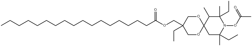 [9-(Acetyloxy)-3,8,10-triethyl-7,8,10-trimethyl-1,5-dioxa-9-azaspiro[5.5]undec-3-yl]methyl octadecanoate Struktur