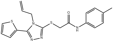 2-{[4-allyl-5-(2-thienyl)-4H-1,2,4-triazol-3-yl]sulfanyl}-N-(4-methylphenyl)acetamide Struktur