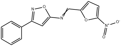 1-(5-nitro-2-furyl)-N-(3-phenyloxazol-5-yl)methanimine Struktur