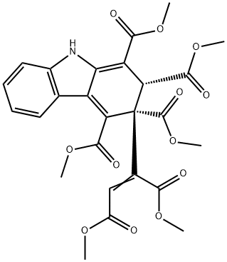 3,9-Dihydro-3-[(Z)-3-methoxy-1-(methoxycarbonyl)-3-oxo-1-propenyl]-2H-carbazole-1,2,3,4-tetracarboxylic acid tetramethyl ester Struktur