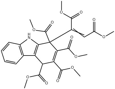 4,9-Dihydro-1-[3-methoxy-1-(methoxycarbonyl)-3-oxo-1-propenyl]-1H-carbazole-1,2,3,4-tetracarboxylic acid tetramethyl ester Struktur