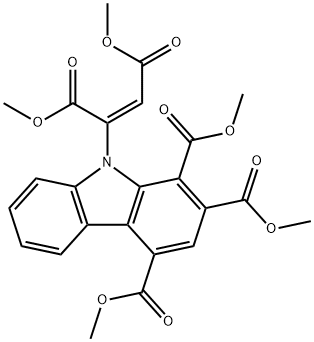 9-[(E)-3-Methoxy-1-(methoxycarbonyl)-3-oxo-1-propenyl]-9H-carbazole-1,2,4-tricarboxylic acid trimethyl ester Struktur