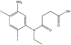 3-[(5-amino-2,4-diiodo-phenyl)-ethyl-carbamoyl]propanoic acid Struktur