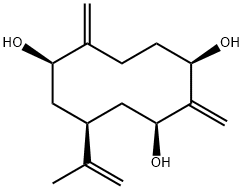 (1R,3S,5S,7R)-2,8-Bis(methylene)-5-(1-methylethenyl)-1,3,7-cyclodecanetriol Struktur