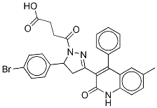 5-(4-BroMophenyl)-3-(1,2-dihydro-6-Methyl-2-oxo-4-phenyl-3-quinolinyl)-4,5-dihydro-γ-oxo-1H-Pyrazole-1-butanoic Acid Struktur