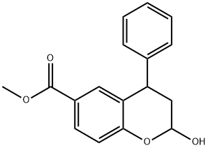 2-Hydroxy-4-phenyl-6-methoxycarbonyl-2,3-dihydrobenzopyran (Mixture of Diastereomers) Struktur