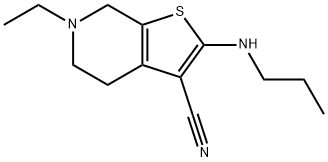 Thieno[2,3-c]pyridine-3-carbonitrile, 6-ethyl-4,5,6,7-tetrahydro-2-(propylamino)- (9CI) Struktur