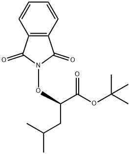 Pentanoic acid, 2-[(1,3-dihydro-1,3-dioxo-2H-isoindol-2-yl)oxy]-4-methyl-, 1,1-dimethylethyl ester, (2R)- Struktur