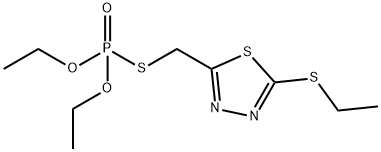 2-(diethoxyphosphorylsulfanylmethyl)-5-ethylsulfanyl-1,3,4-thiadiazole Struktur