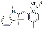 2-[(1,3-dihydro-1,3,3-trimethyl-2H-indol-2-ylidene)methyl]-1-methyl-1-(p-tolyl)diazonium chloride  Struktur