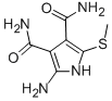 2-Amino-5-(methylthio)-(1H)-pyrrole-3,4-dicarboxamide Struktur