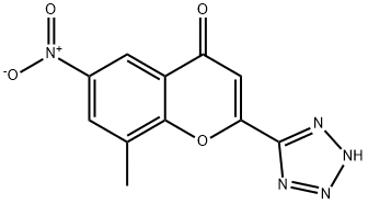 4H-1-Benzopyran-4-one, 8-methyl-6-nitro-2-(1H-tetrazol-5-yl)- Struktur