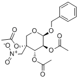 BENZYL 2,3,4-TRI-O-ACETYL-4-NITROMETHYL-BETA-D-ARABINOPYRANOSE Struktur