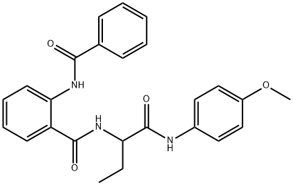 Benzamide, 2-(benzoylamino)-N-[1-[[(4-methoxyphenyl)amino]carbonyl]propyl]- (9CI) Struktur