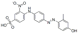 4-[[4-[(4-hydroxy-o-tolyl)azo]phenyl]amino]-3-nitrobenzenesulphonic acid Struktur