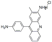 9-(4-aminophenyl)-2-methylacridin-3-amine monohydrochloride Struktur