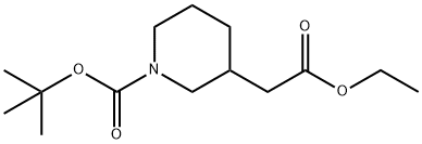 tert-butyl 3-(2-ethoxy-2-oxoethyl)piperidine-1-carboxylate Struktur