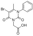 1(2H)-Pyrimidineacetic acid, 3,6-dihydro-5-bromo-2,6-dioxo-4-methyl-3- phenyl- Struktur