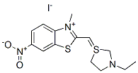 2-[(3-ethylthiazolidinylidene)methyl]-3-methyl-6-nitrobenzothiazolium iodide Struktur