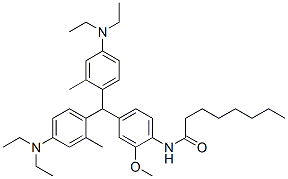 N-[4-[bis[4-(diethylamino)-o-tolyl]methyl]-2-methoxyphenyl]octanamide  Struktur