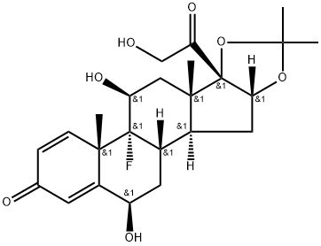 (6,11,16a)-9-Fluoro-6,11,21-trihydroxy-16,17-[(1-methylethylidene)bis(oxy)]-pregna-1,4-diene-3,20-dione Struktur