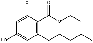 BENZOIC ACID, 2,4-DIHYDROXY-6-PENTYL-, ETHYL ESTER Struktur