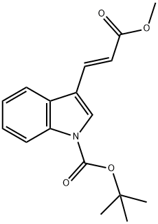 3-(2-METHOXYCARBONYL-VINYL)-INDOLE-1-CARBOXYLIC ACID TERT-BUTYL ESTER Struktur