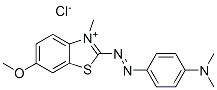 2-((4-(Dimethylamino)phenyl)azo)-6-methoxy-3-methylbenzothiazoliumchlo ride Struktur