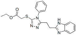 [[5-[2-(1H-Benzimidazol-2-yl)ethyl]-4-phenyl-4H-1,2,4-triazol-3-yl]thio]acetic acid ethyl ester Struktur