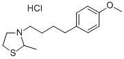 3-(4-(p-Methoxyphenyl)butyl)-2-methylthiazolidine hydrochloride Struktur