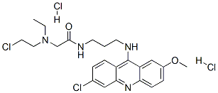 2-(2-chloroethyl-ethyl-amino)-N-[3-[(6-chloro-2-methoxy-acridin-9-yl)a mino]propyl]acetamide dihydrochloride Struktur