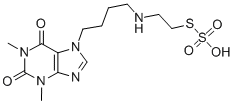 2-((4-(1,3-Dimethyl-2,6-dioxopurin-7-yl)butyl)amino)ethanethiol, hydro gen sulfate (ester) Struktur