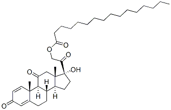 17,21-dihydroxypregna-1,4-diene-3,11,20-trione 21-hexadecanoate Struktur