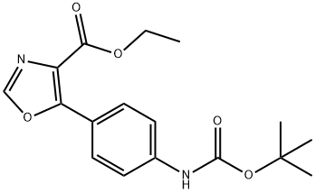 ETHYL 5-[(4N-BOC-AMINO)PHENYL]-1,3-OXAZOLE-4-CARBOXYLATE
 Struktur