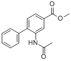 4-Biphenylcarboxylic acid, 2-acetamido-, methyl ester Struktur