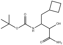 (2-CARBAMOYL-1-CYCLOBUTYLMETHYL-2-HYDROXY-ETHYL)-CARBAMIC ACID TERT-BUTYL ESTER Struktur