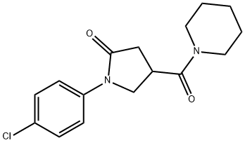 2-Pyrrolidinone, 1-(p-chlorophenyl)-4-piperidinocarbonyl- Struktur