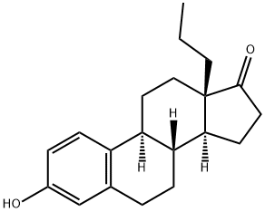 3-Hydroxy-13-propylgona-1,3,5(10)-trien-17-one Struktur