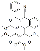 6-Cyano-5,6-dihydro-5-(phenylmethyl)-1,2,3,4-phenanthridinetetracarboxylic acid tetramethyl ester Struktur