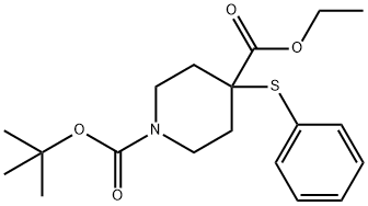 1-TERT-BUTYL 4-ETHYL 4-(PHENYLTHIO)PIPERIDINE-1,4-DICARBOXYLATE Struktur