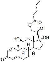 11beta,17,21-trihydroxypregna-1,4-diene-3,20-dione 21-valerate Struktur