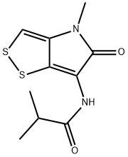 4-Methyl-6-(isobutyrylamino)-4,5-dihydro-1,2-dithiolo[4,3-b]pyrrole-5-one Struktur