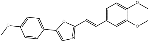 2-[(E)-2-(3,4-ジメトキシフェニル)エテニル]-5-(4-メトキシフェニル)オキサゾール 化學(xué)構(gòu)造式