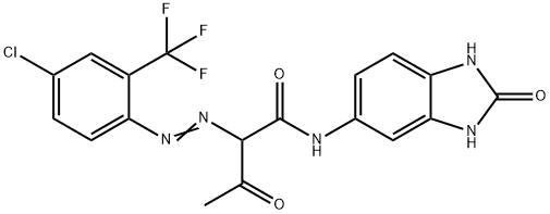 2-[[4-chloro-2-(trifluoromethyl)phenyl]azo]-N-(2,3-dihydro-2-oxo-1H-benzimidazol-5-yl)-3-oxobutyramide Struktur