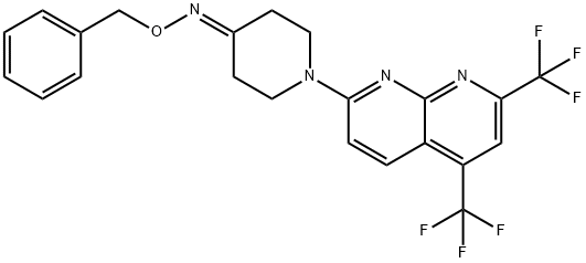 4-Piperidinone,1-[5,7-bis(trifluoromethyl)-1,8-naphthyridin-2-yl]-,O-(phenylmethyl)oxime(9CI) Struktur