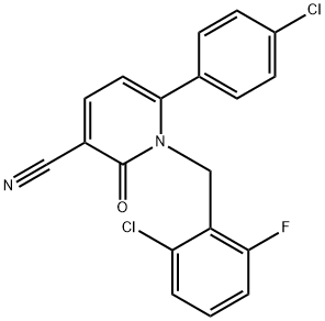 1-(2-chloro-6-fluorobenzyl)-6-(4-chlorophenyl)-2-oxo-1,2-dihydro-3-pyridinecarbonitrile Struktur