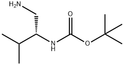 Carbamic acid, [(1R)-1-(aminomethyl)-2-methylpropyl]-, 1,1-dimethylethyl ester Struktur