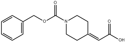 1-Cbz-Piperidin-4-ylidene-acetic acid Struktur