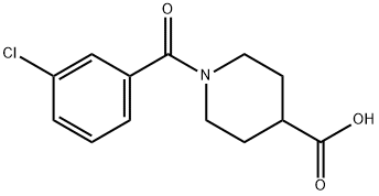 1-(3-chlorobenzoyl)piperidine-4-carboxylic acid Struktur